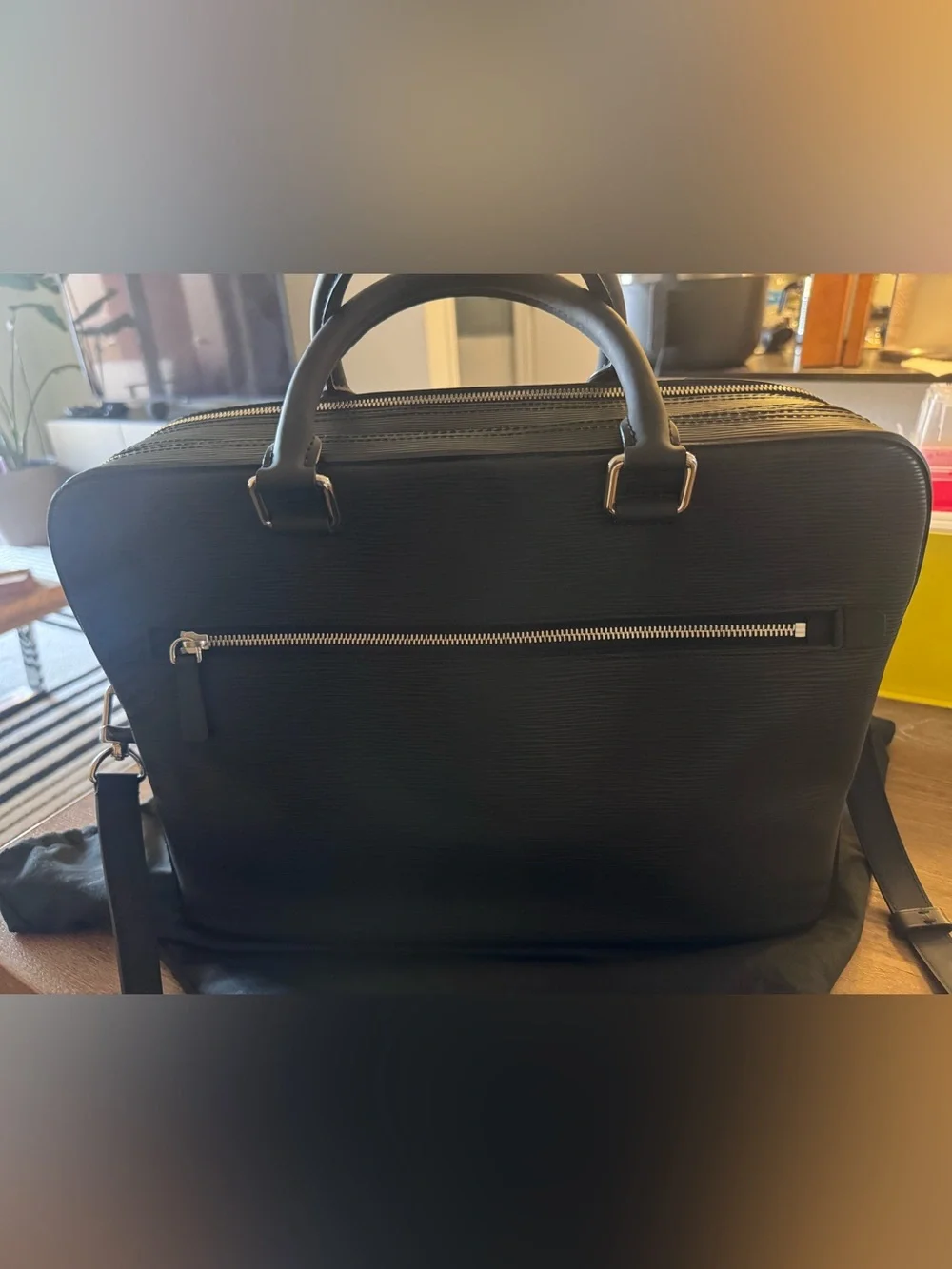 Louis Vuitton Dark Gray Epi Leather Business Tote